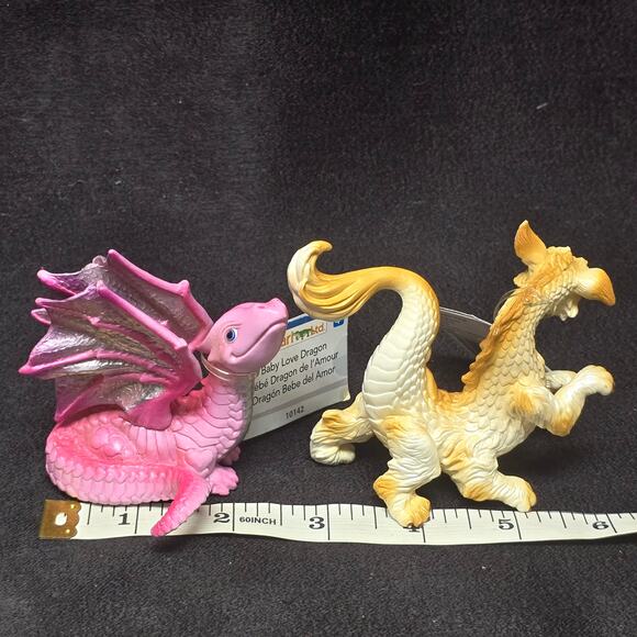 Safari Ltd. Pink Baby Love Dragon & Golden Baby Luck Dragon Mini Figures Collect - Picture 10 of 12